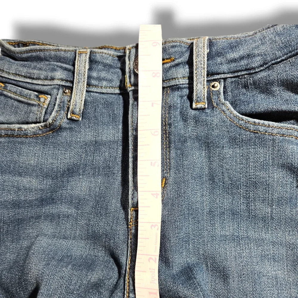 Levi's 721‎ Distressed Mid-Rise Skinny Jeans 25x23 Custom Make or Break Blue